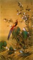 Lang pájaros brillantes en la China tradicional de primavera